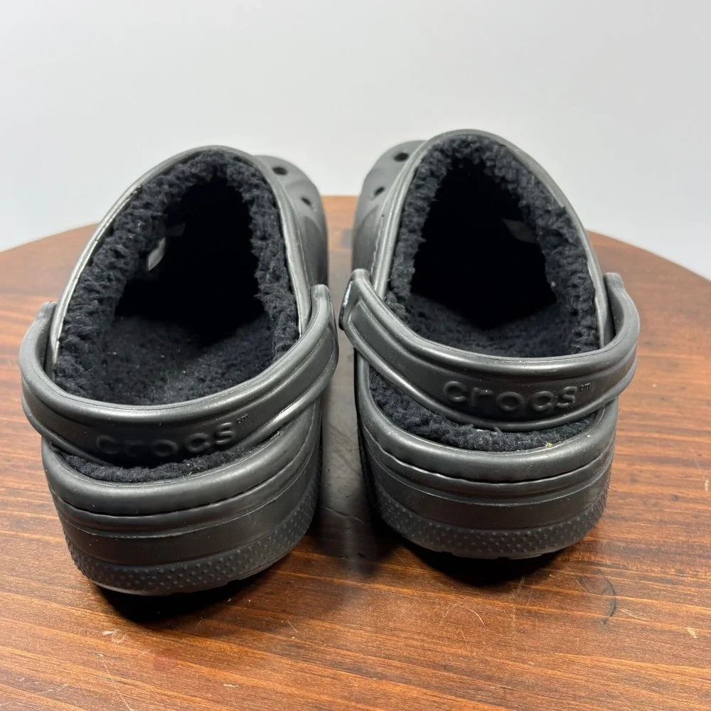 Crocs Classic Lined Clog Sandals M8 W10 Gray Fuzzy Liner Casual Dual Comfort‎
